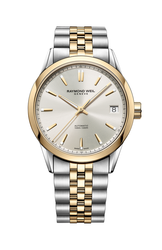 Raymond Weil Freelancer Cream Dial Two Tone Mens Watch 2741-STP-64001