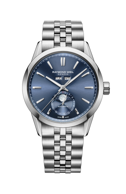 Raymond Weil Freelancer Complete Calendar Blue Dial Stainless Steel Mens Watch 2766-ST-50001
