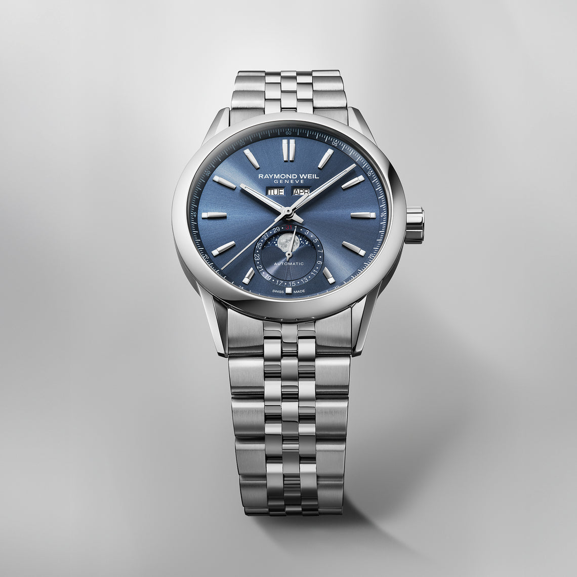 Raymond Weil Freelancer Complete Calendar Blue Dial Stainless Steel Mens Watch 2766-ST-50001