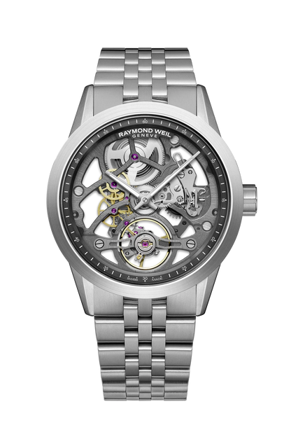 Raymond Weil Freelancer Calibre RW1212 Anthracite Skeleton Dial Stainless Steel Mens Watch 2786-ST-60000