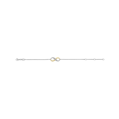 TI SENTO Sterling Silver & Gold Plated Cubic Zirconia Set Infinity Symbol Bracelet