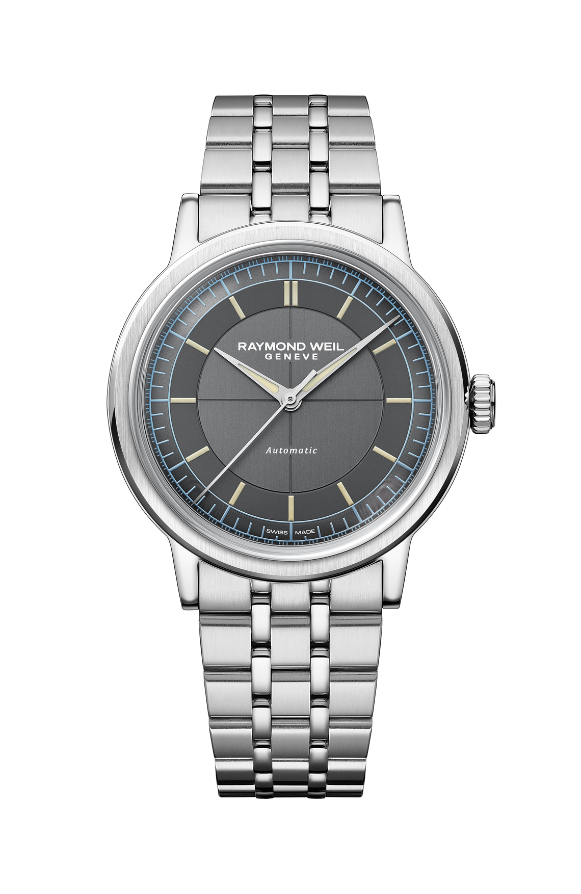 Raymond Weil Millesime Anthracite Sector Dial Central Seconds Stainless Steel Mens Watch 2925-ST-60011