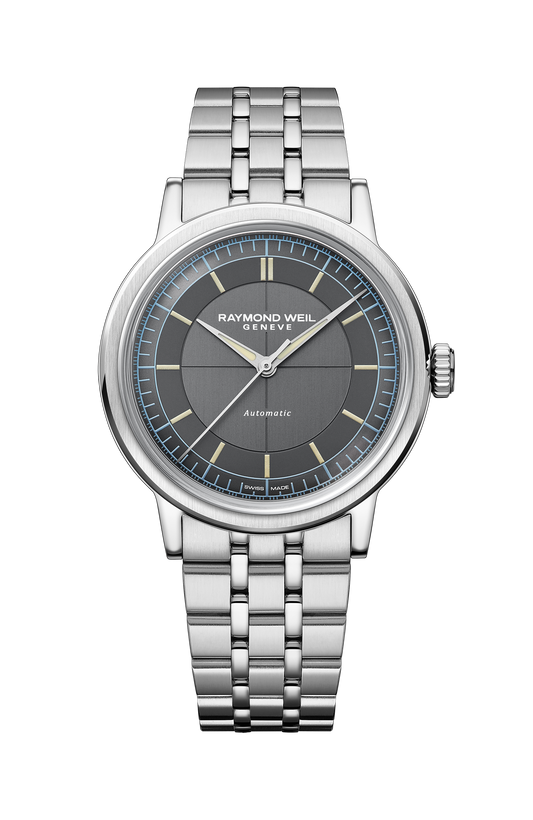 Raymond Weil Millesime Anthracite Sector Dial Central Seconds Stainless Steel Mens Watch 2925-ST-60011