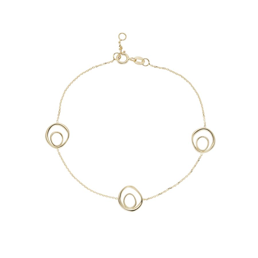 9ct Gold Openwork Abstract Circles Design Bracelet