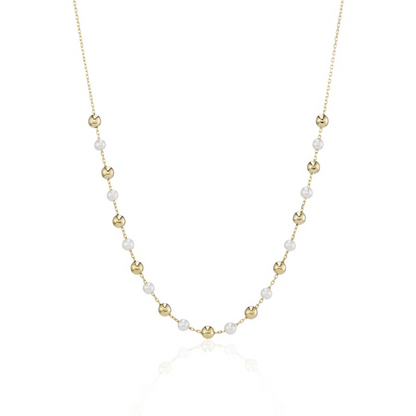 9ct Gold Bead & Pearl Set Necklace