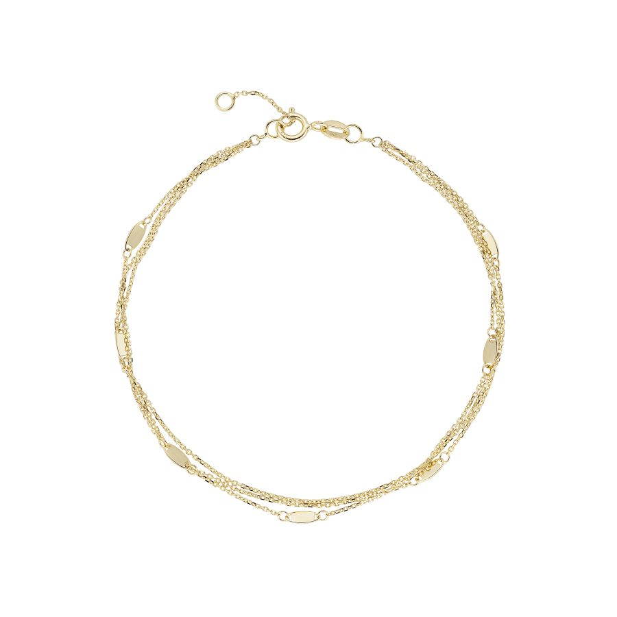 9ct Gold Triple Chain Bracelet