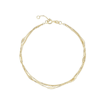 9ct Gold Triple Chain Bracelet