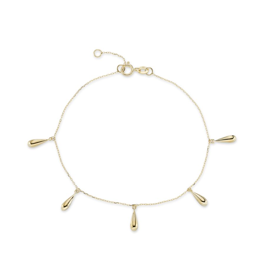 9ct Gold Teardrop Bracelet