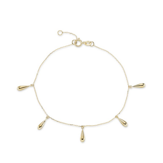 9ct Gold Teardrop Bracelet