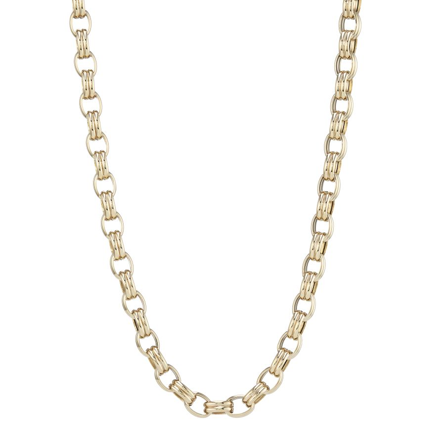 9ct Yellow Gold Double Belcher Link Necklace