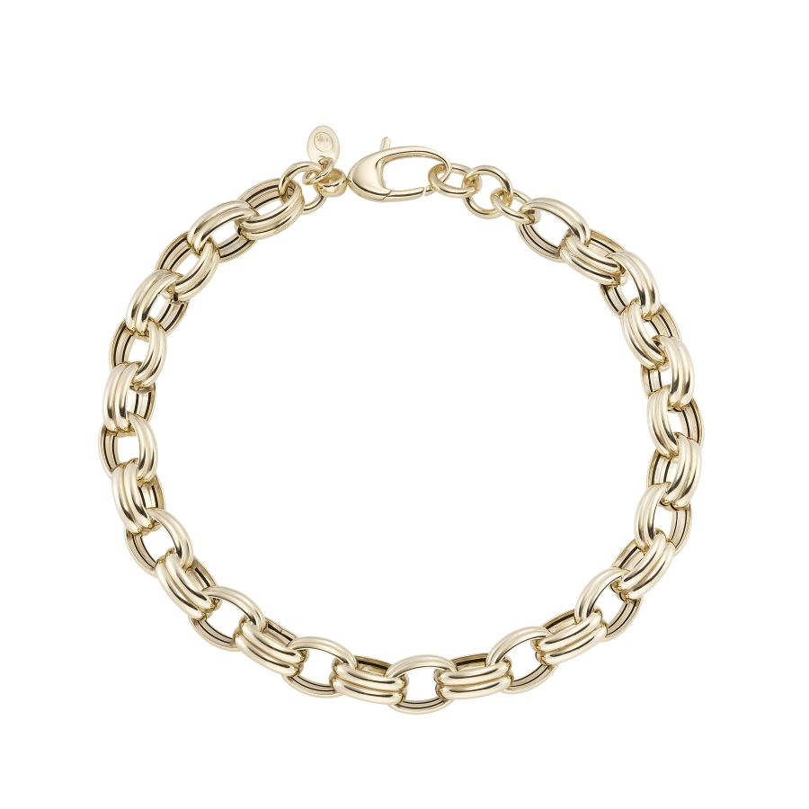 9ct Yellow Gold Double Belcher Link Bracelet