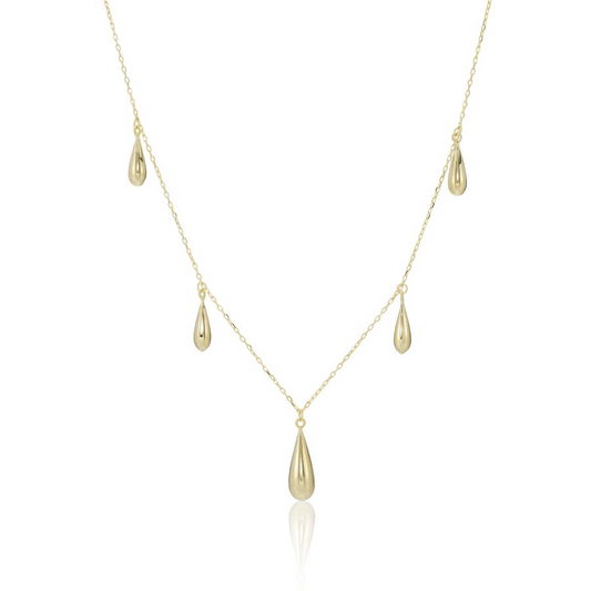 9ct Gold Teardrop Pendant Necklace