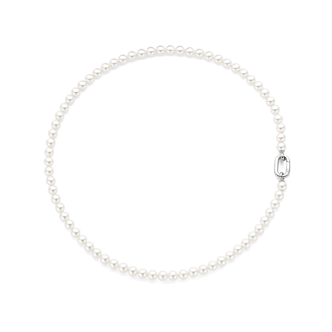 TI SENTO Sterling Silver 6mm Pearl Set Necklace
