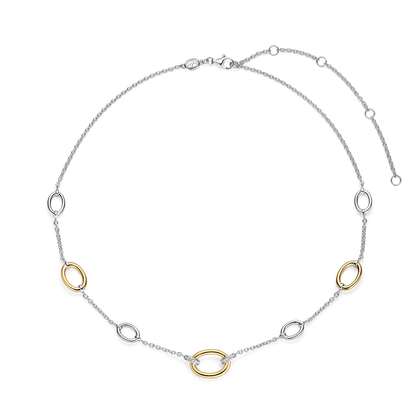 TI SENTO Classic Charm Sterling Silver & Gold Plated Cubic Zirconia Set Necklace