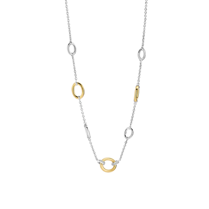TI SENTO Classic Charm Sterling Silver & Gold Plated Cubic Zirconia Set Necklace
