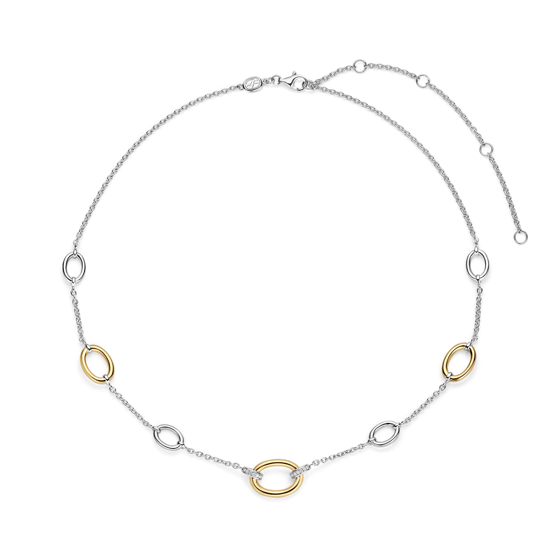 TI SENTO Classic Charm Sterling Silver & Gold Plated Cubic Zirconia Set Necklace
