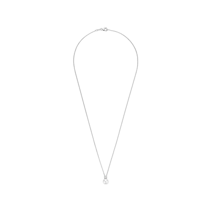 TI SENTO Sterling Silver Cubic Zirconia & Pearl Set Pendant Necklace