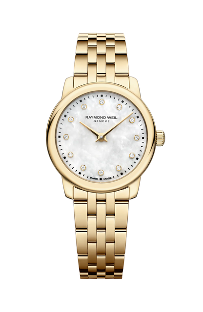 Raymond Weil Toccata Mother of Pearl Diamond Set Dial PVD Gold Plated Womens Quartz Watch 24mm 5024-P-97081