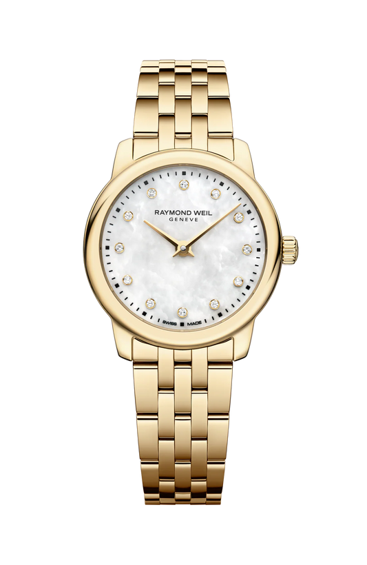Raymond Weil Toccata Mother of Pearl Diamond Set Dial PVD Gold Plated Womens Quartz Watch 24mm 5024-P-97081