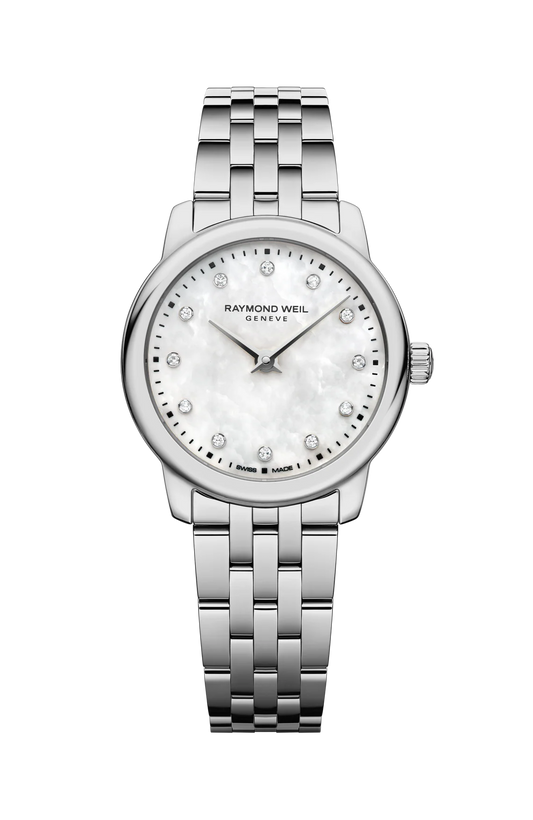 Raymond Weil Toccata Mother of Pearl Diamond Set Dial Stainless Steel Womens Quartz Watch 24mm 5024-ST-97081