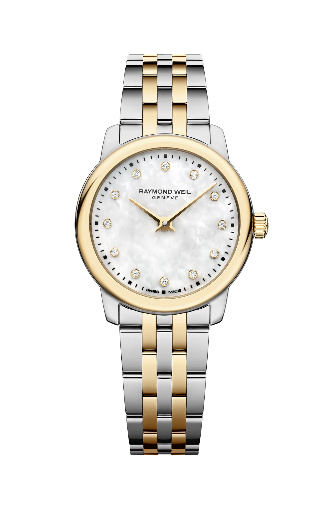 Raymond Weil Toccata Mother of Pearl Diamond Set Dial Two Tone Womens Quartz Watch 24mm 5024-STP-97081