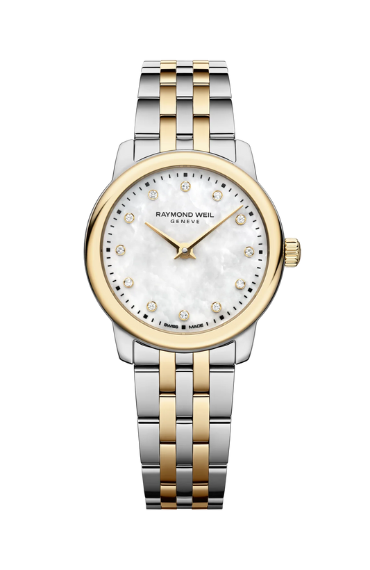 Raymond Weil Toccata Mother of Pearl Diamond Set Dial Two Tone Womens Quartz Watch 24mm 5024-STP-97081