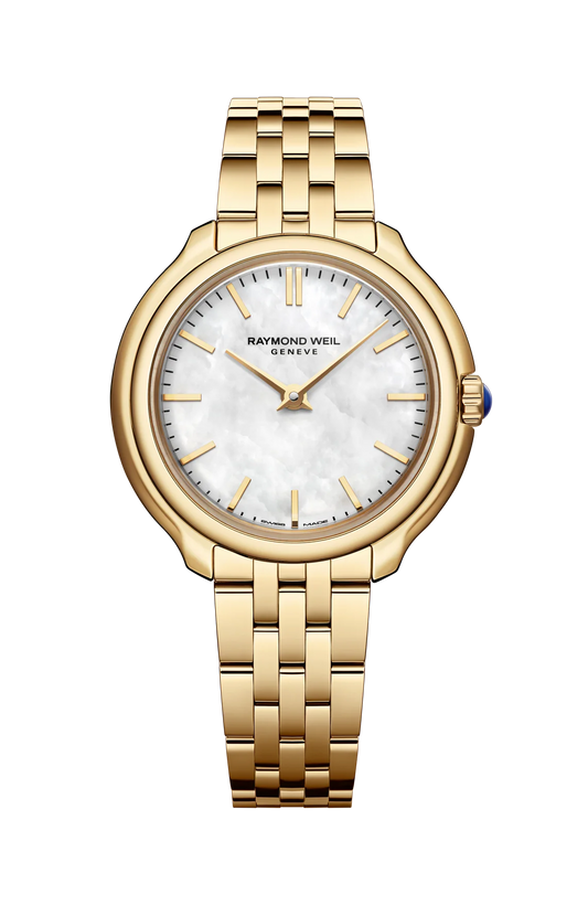 Raymond Weil Toccata Heritage Mother of Pearl Dial PVD Gold Plated Womens Quartz Watch 5250-P-97001