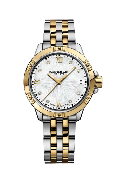 Raymond Weil Tango Mother of Pearl Diamond Set Dial Two Tone Womens Quartz Watch 5960-STP-00995