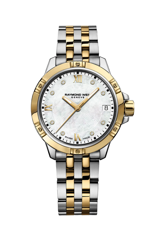 Raymond Weil Tango Mother of Pearl Diamond Set Dial Two Tone Womens Quartz Watch 5960-STP-00995