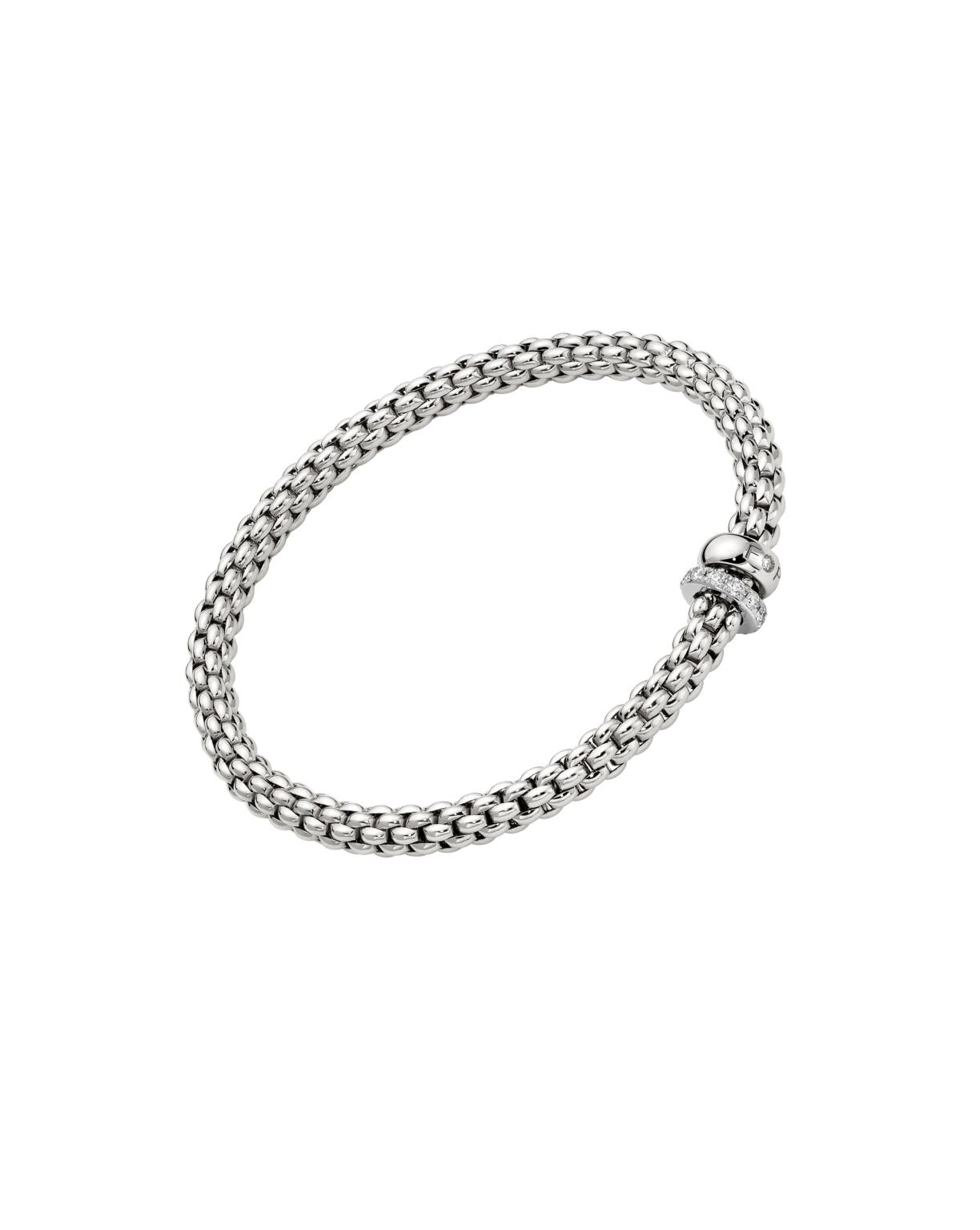 FOPE Flex'it Solo 18ct White Gold & Diamond Bracelet