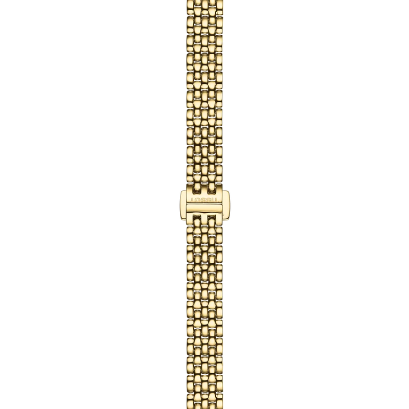 Tissot Lovely Round Silver Dial PVD Gold Plated Womens Quartz Watch T0580093303100