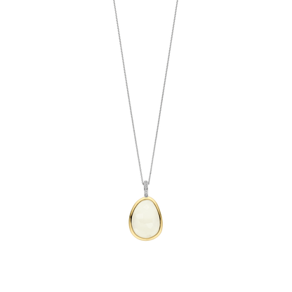 TI SENTO Sterling Silver & Gold Plated Two Tone Pebble Pendant Necklace