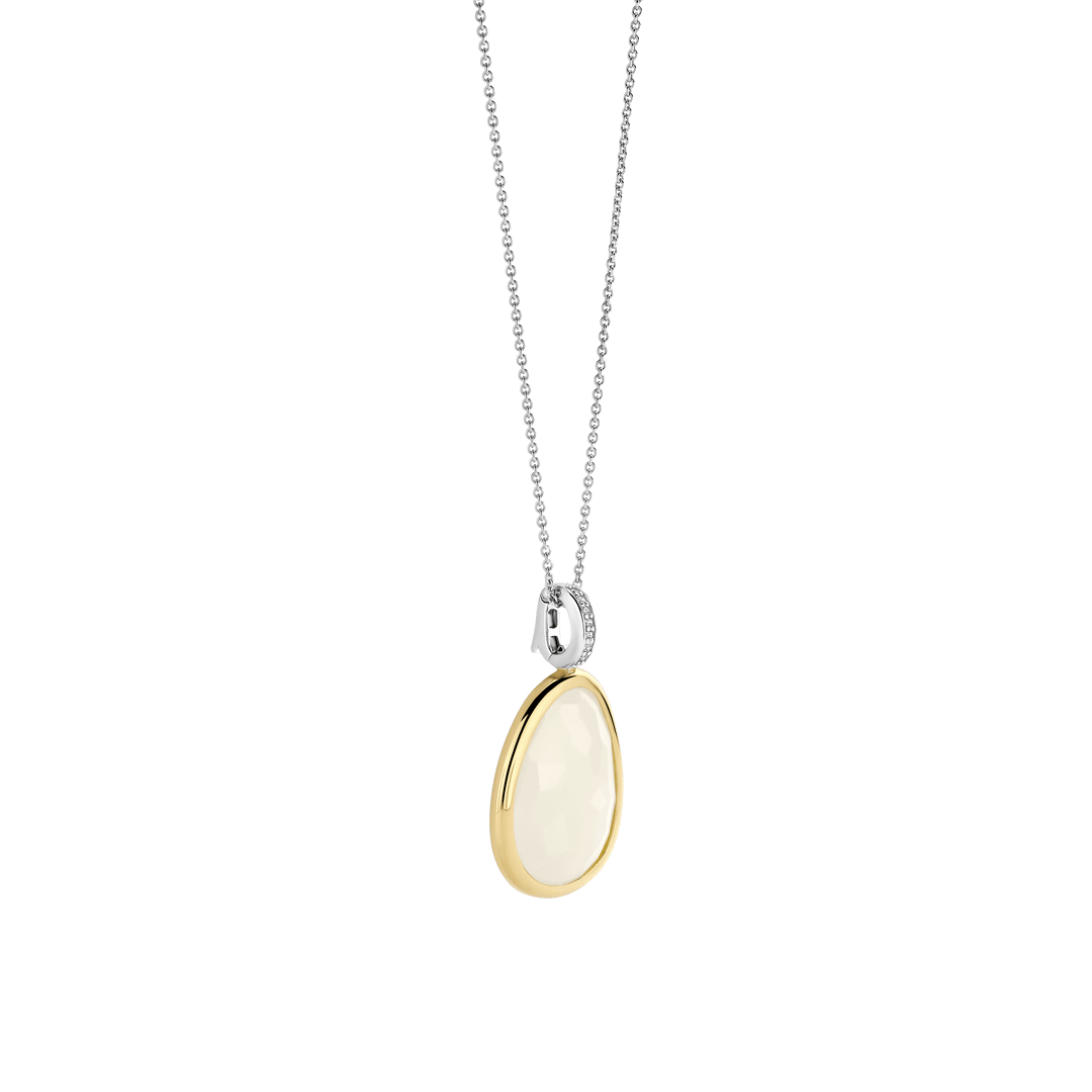 TI SENTO Sterling Silver & Gold Plated Two Tone Pebble Pendant Necklace