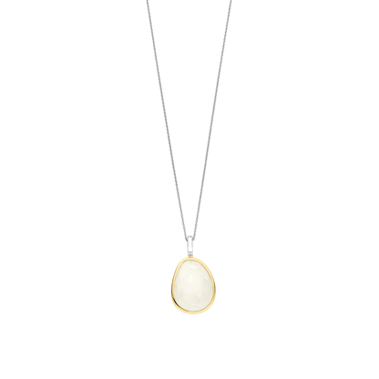 TI SENTO Sterling Silver & Gold Plated Two Tone Pebble Pendant Necklace