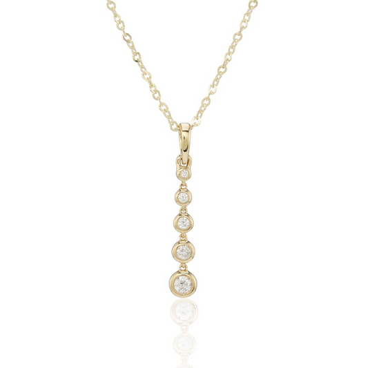 9ct Gold Diamond Set Bubble Pendant Necklace