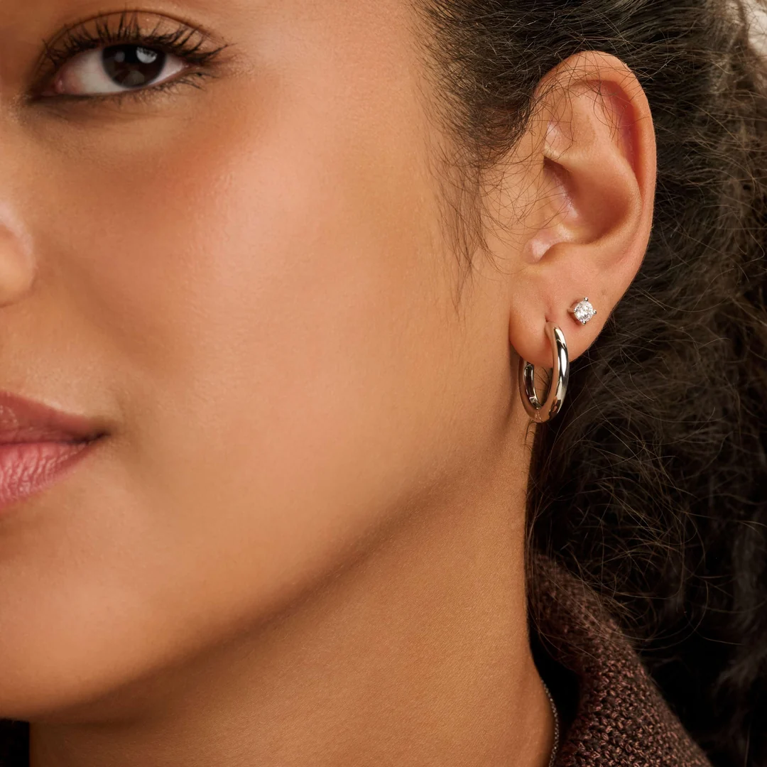 TI SENTO Sterling Silver Classic Large Hoop Earrings