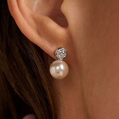 TI SENTO Sterling Silver Cubic Zirconia & Pearl Set Snowman Stud Earrings
