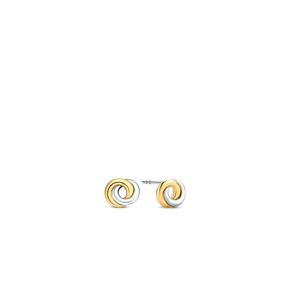 TI SENTO Sterling Silver & Gold Plated Two Tone Forever Connected Stud Earrings