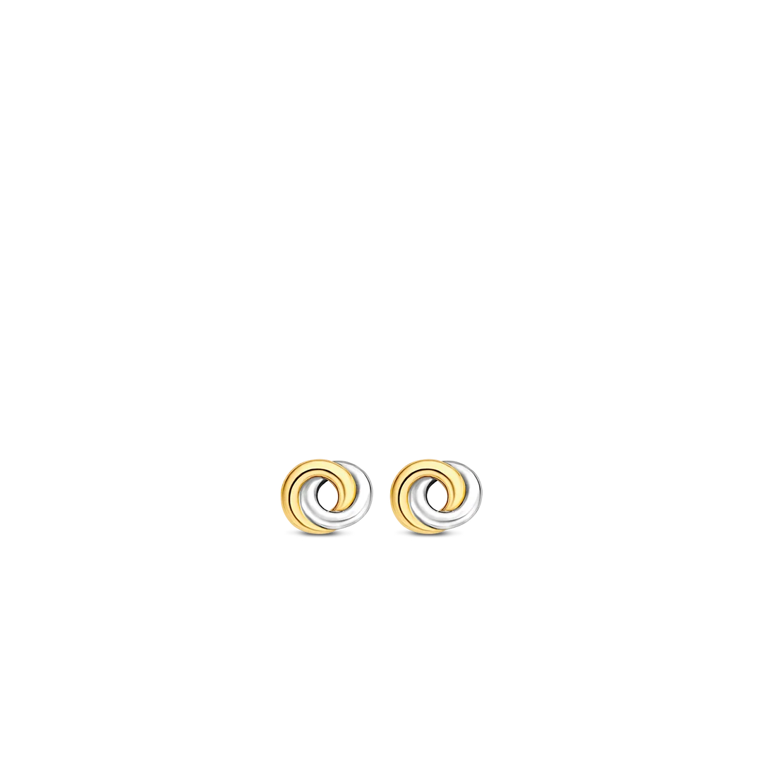 TI SENTO Sterling Silver & Gold Plated Two Tone Forever Connected Stud Earrings