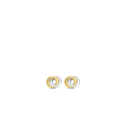 TI SENTO Sterling Silver & Gold Plated Two Tone Forever Connected Stud Earrings