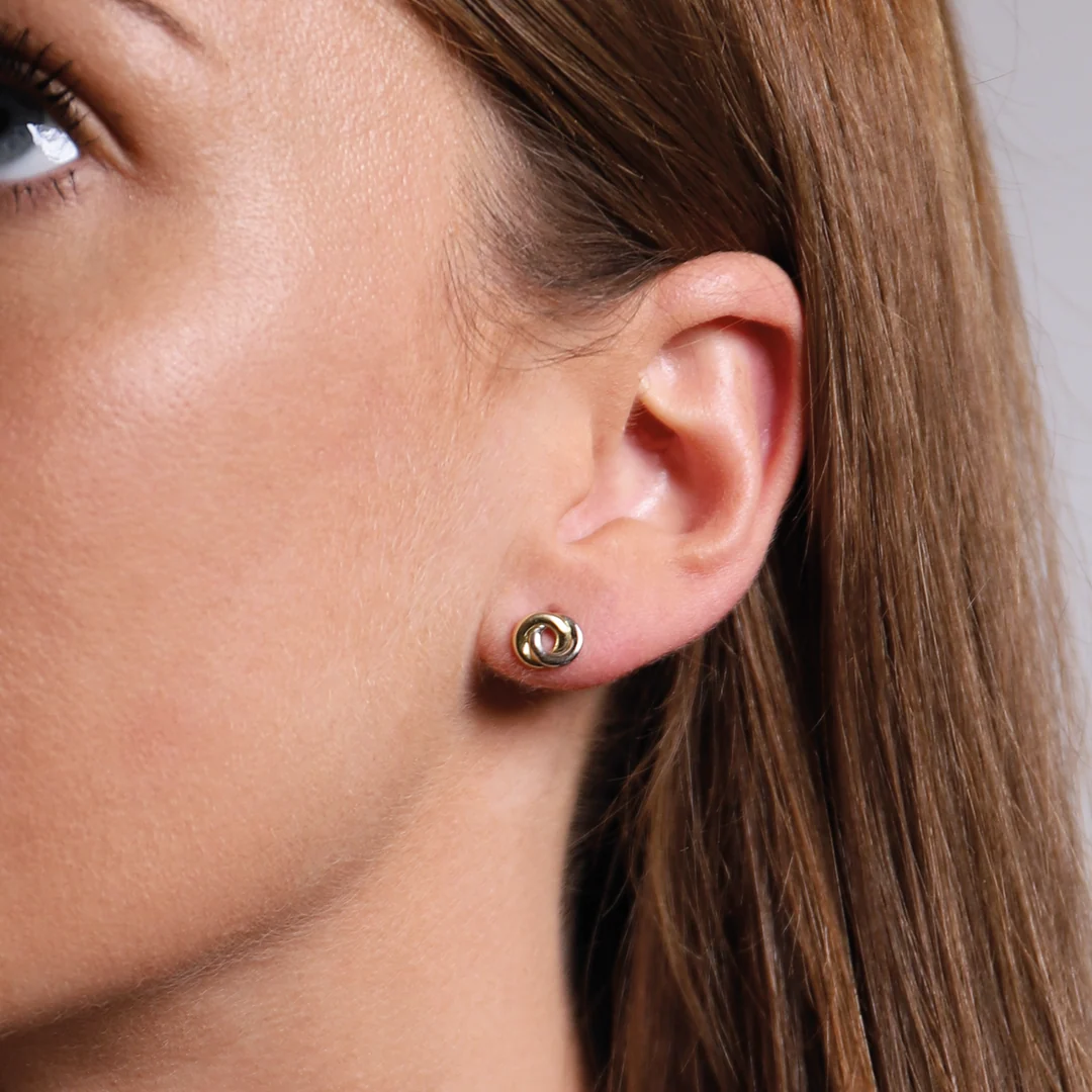 TI SENTO Sterling Silver & Gold Plated Two Tone Forever Connected Stud Earrings