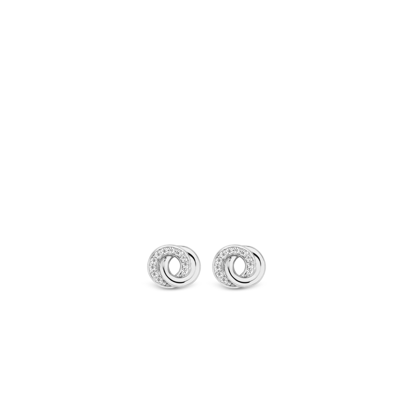 TI SENTO Sterling Silver Cubic Zirconia Set Forever Connected Stud Earrings