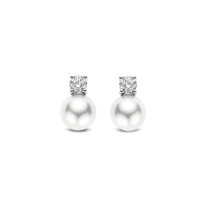 TI SENTO Sterling Silver Cubic Zirconia & Pearl Set Snowman Stud Earrings
