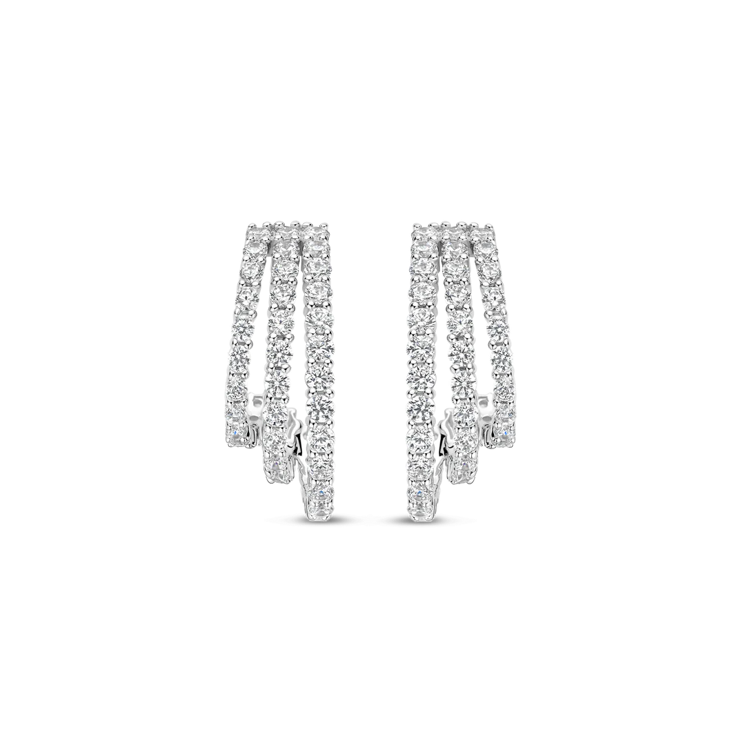 TI SENTO Stardust Sterling Silver Cubic Zirconia Set Hoop Earrings