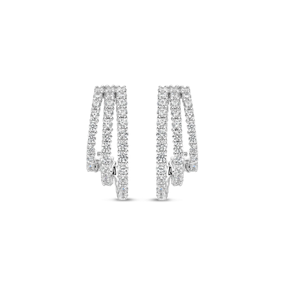 TI SENTO Stardust Sterling Silver Cubic Zirconia Set Hoop Earrings