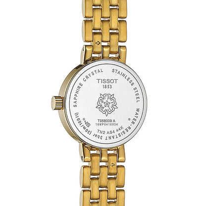 Tissot Lovely Round Silver Dial PVD Gold Plated Womens Quartz Watch T0580093303100