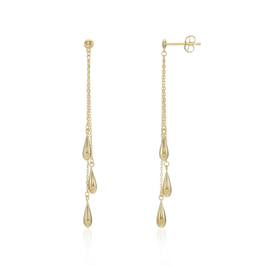 9ct Gold 6 Teardrop Drop Earrings