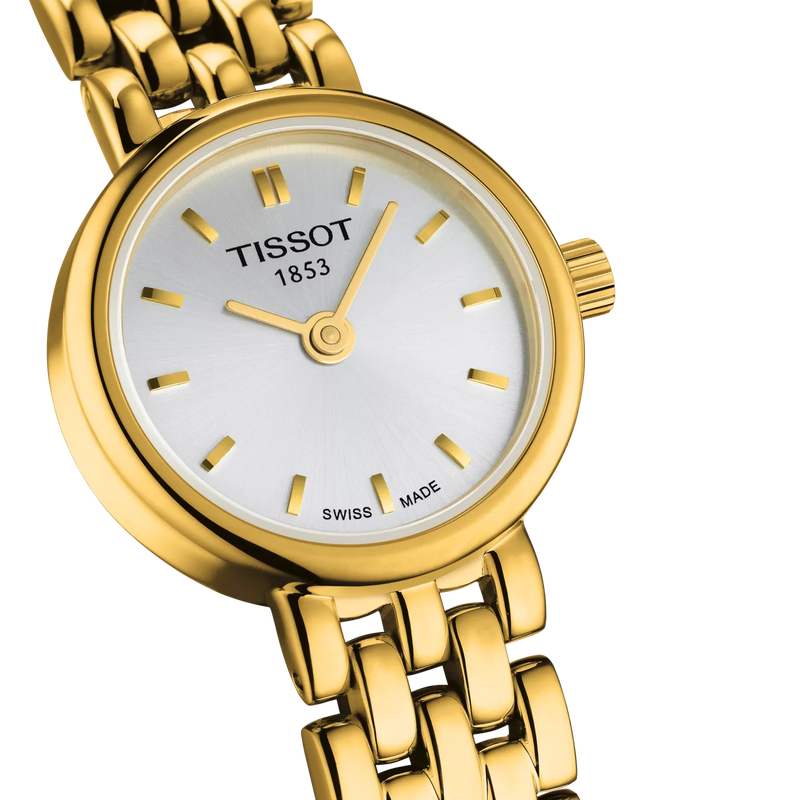 Tissot Lovely Round Silver Dial PVD Gold Plated Womens Quartz Watch T0580093303100