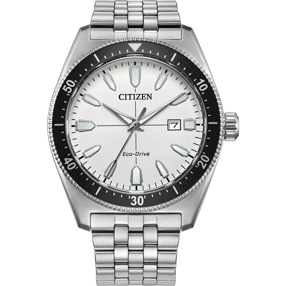 Citizen Eco-Drive Sport Silver-White Dial Stainless Steel Mens Watch AW1911-53A
