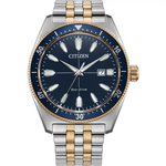 Citizen Eco-Drive Sport Blue Dial Two Tone Mens Watch AW1914-55L